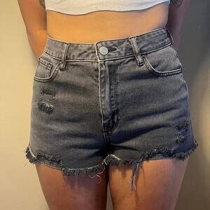 Black high rise festival denim